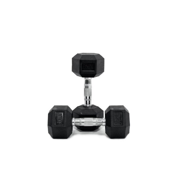 10kg Body Iron Commercial Rubber Hex Dumbbell Pair