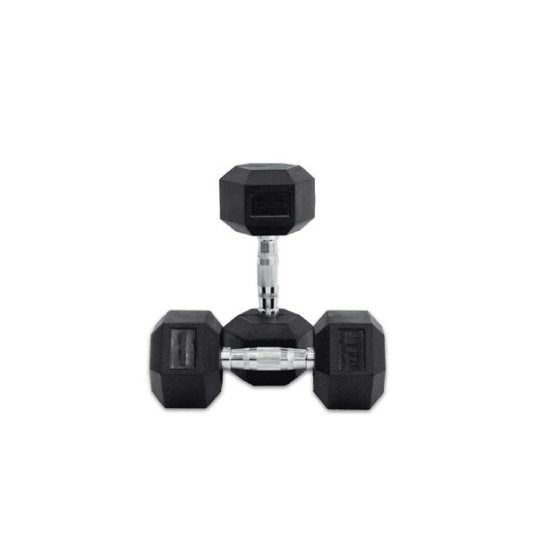 12.5kg Body Iron Commercial Rubber Hex Dumbbell Pair