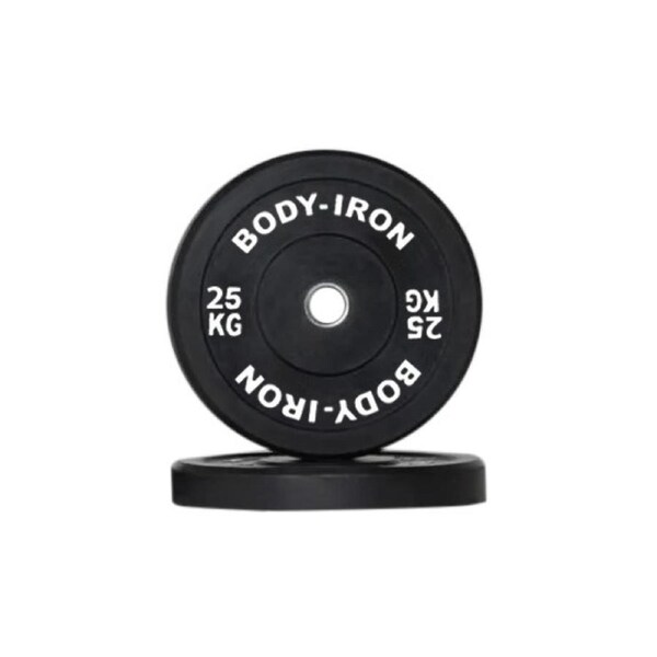Body Iron 25Kg Pro Bumper Plate Black Pair