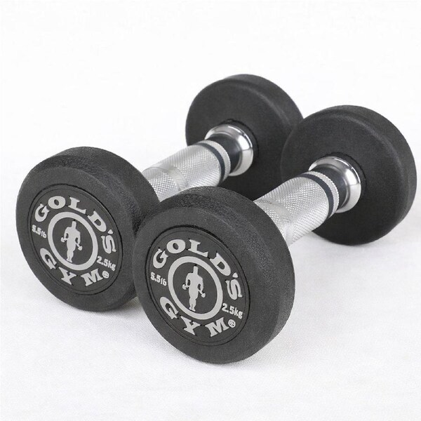 Gold's Gym 2.5kg Rubber Dumbbell Pair