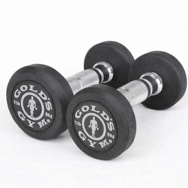 Gold's Gym 5kg Rubber Dumbbell Pair