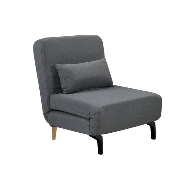 Foret Adjustable Single Armless Sofa Bed Folding Lounge Chaise Chair Grey