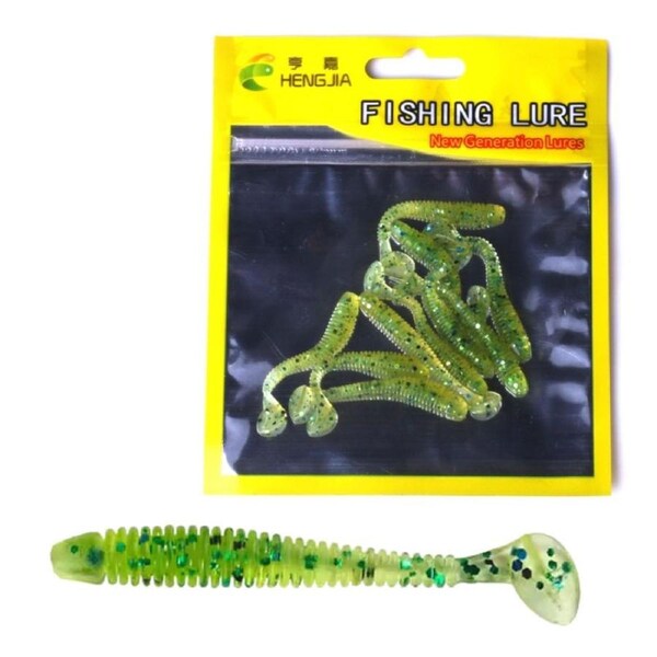 10 PCS Fishing Wobbler Soft Worm Swimbaits Lure - Green