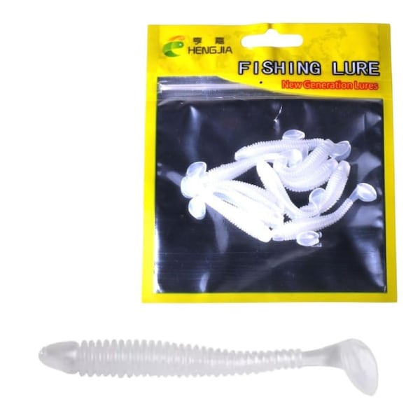 10 PCS Fishing Wobbler Soft Worm Swimbaits Lure - Silver