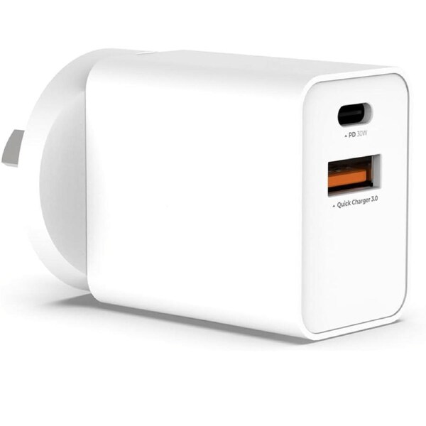 30W Dual Ports Charging Adapter:Power and Versatility Combined- White