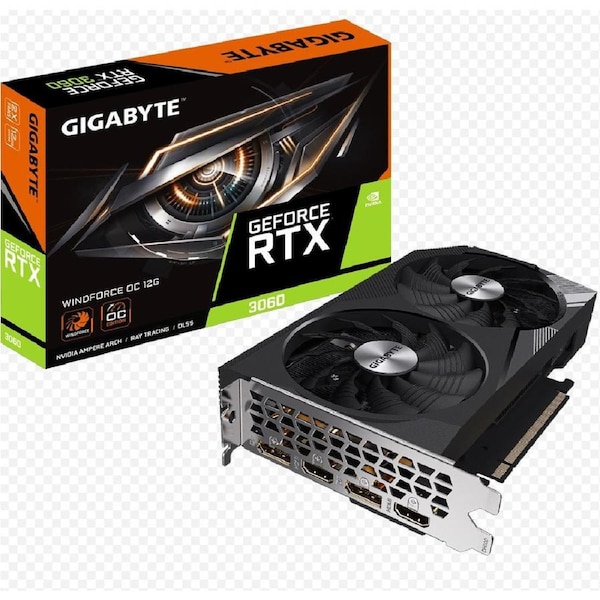 Gigabyte GeForce RTX 3060 WINDFORCE OC 12G 1.0 GDDR6 Video Card, 1792 MHz PCI-E 4.0, 1x HDMI 2.1 *2 (rev. 2.0)