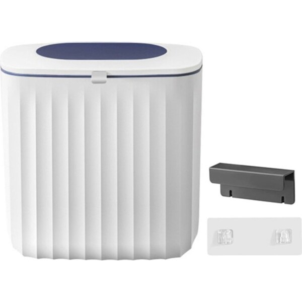 Catzon 7L Wall Mounted Trash Can for Kitchen Compost Bin Under Sink -Blue