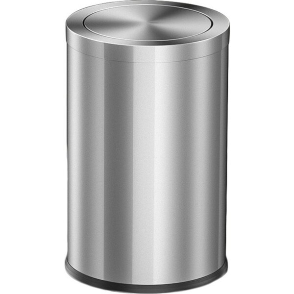 Catzon 9L Stainless Steel Trash Can with Flipping Lid for Living Room -Silver
