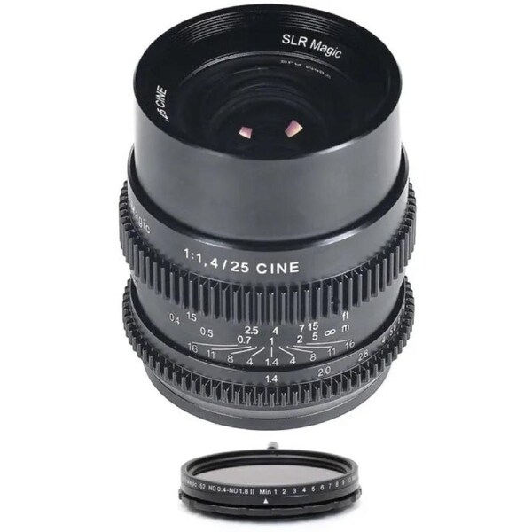 SLR Magic CINE Bundle 25mm F/1.4 Lens & 52mm Variable ND II Sony E Mount Filter