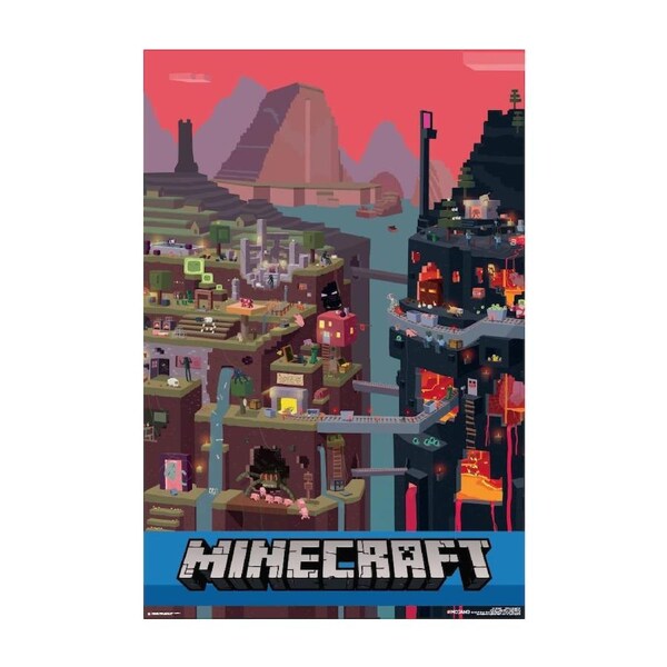 Impact Merch Minecraft World Red Wall Room Display Regular Sized Poster 92x61cm