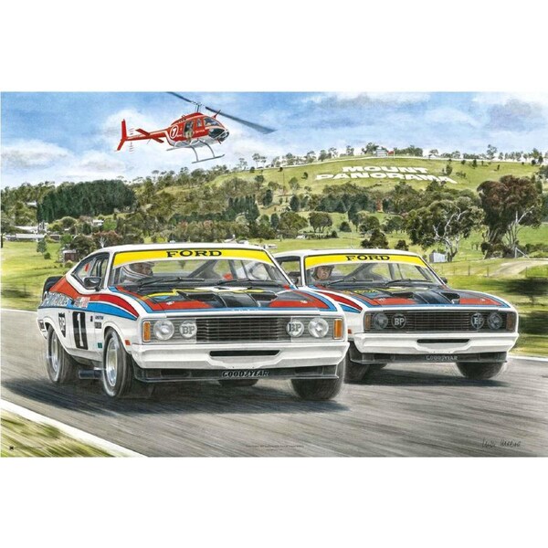 Impact Merch Mike Harbar Ford Bathurst 1977 Regular Sized Wall Poster 92x61cm