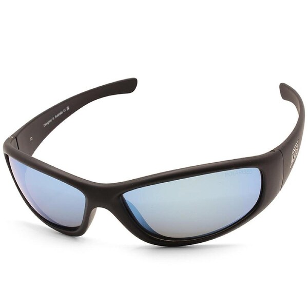 Dirty Dog Boofer Satin Black/Ice Blue Mirror Mens Polarised Sunglasses