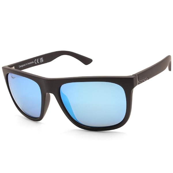 Dirty Dog Quag Satin Satin Black/Ice Blue Mirror Unisex Polarised Sunglasses