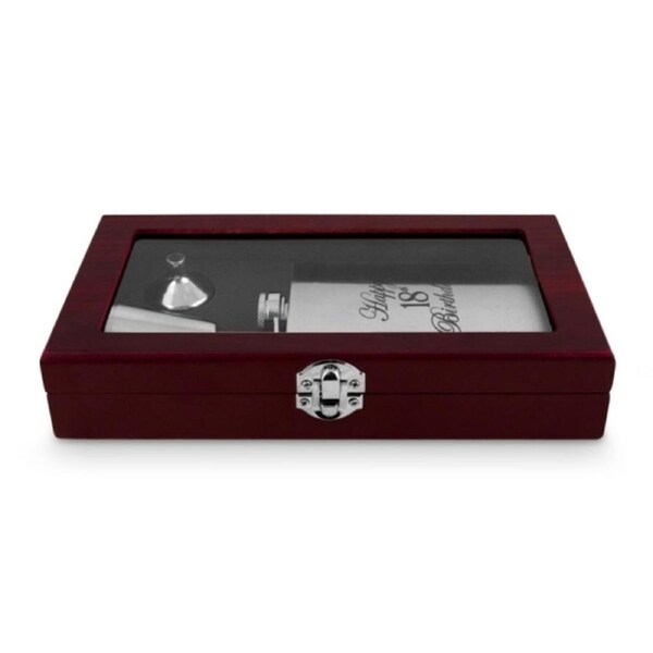 18th Birthday Hip Flask in Gift Box