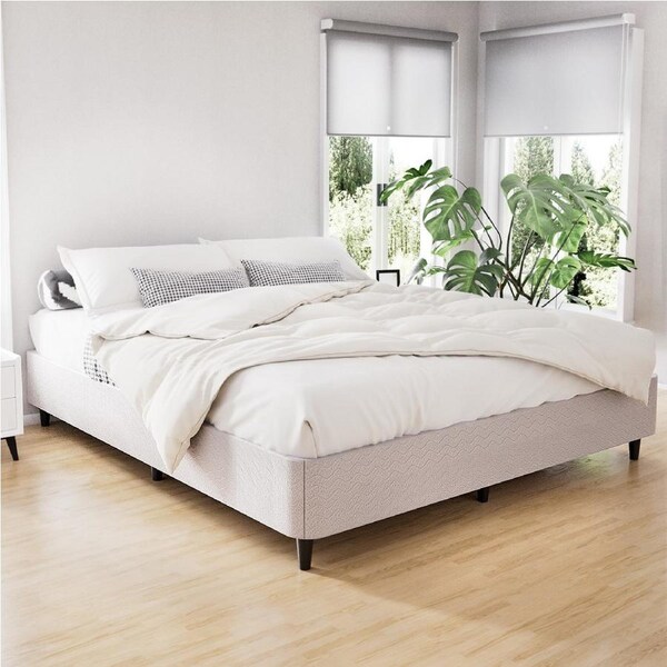 Artiss Bed Frame King Metal Beds Base Grey Fabric Cover MASON