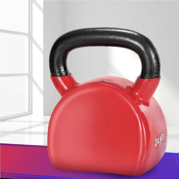 24kg Everfit Kettlebell Set Weightlifting Bench Dumbbells Kettle Bell Gym Home