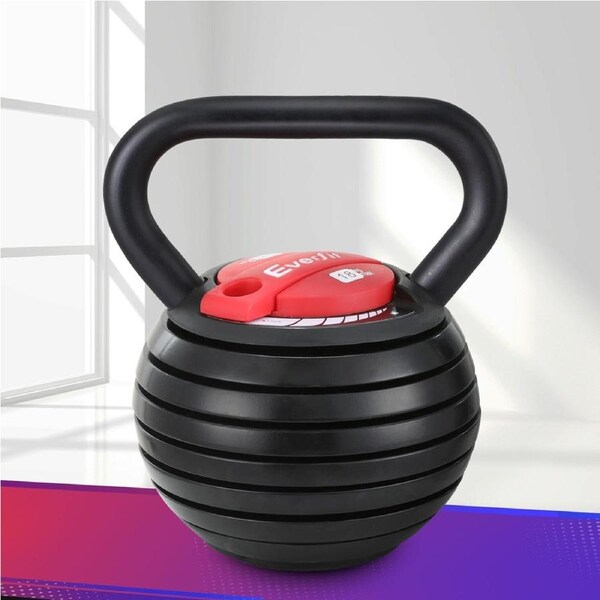 18kg Everfit Adjustable Kettlebell Set Portable Kettle Bell Weight Dumbbells 10lbs 40lbs