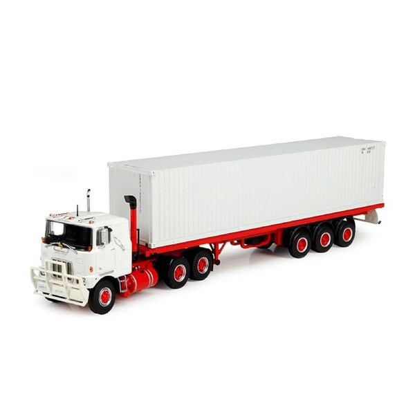 Tekno 1:50 Scale Mack F700 With 3 Axle Flat Top Trailer And 40' Container Model