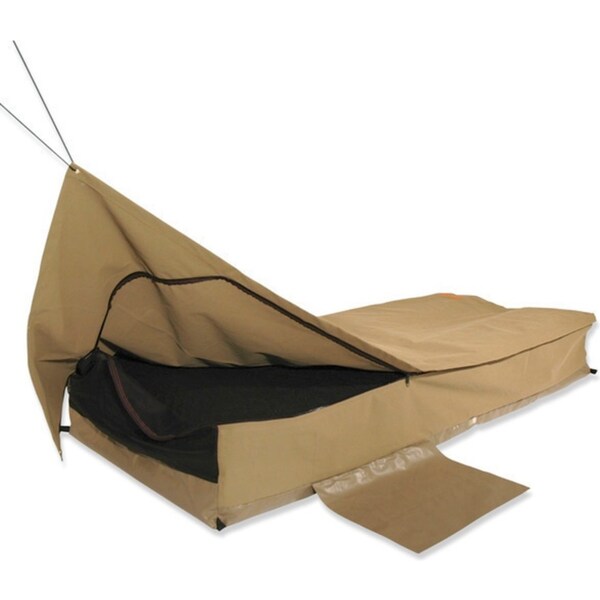 Sahara Traveller Deluxe King Single Traditional Swag & Bag - Khaki/Brown