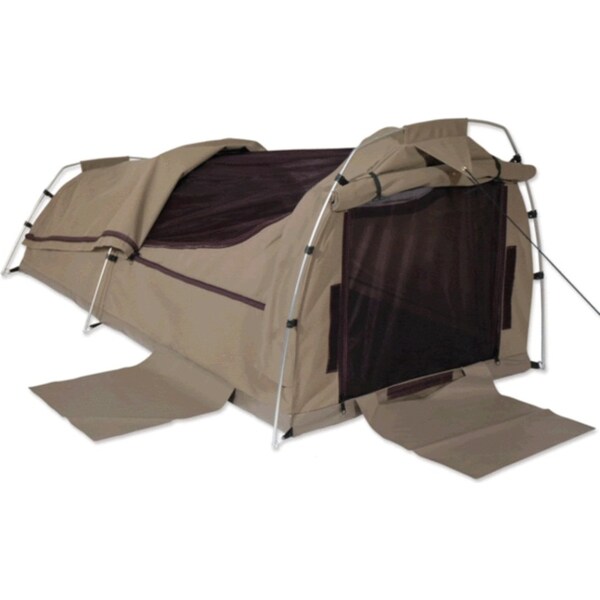 Sahara Nomad King Single Dome Canvas Swag & Bag - Brown