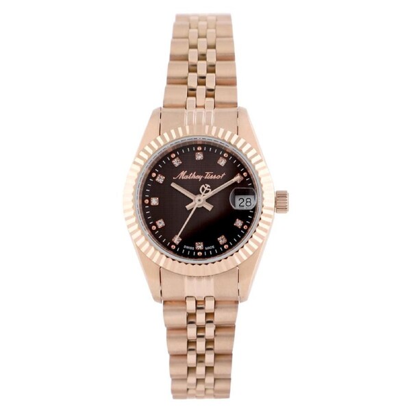 Mathey-Tissot Rose Gold Steel Brown Dial Women's Watch - D710PRM