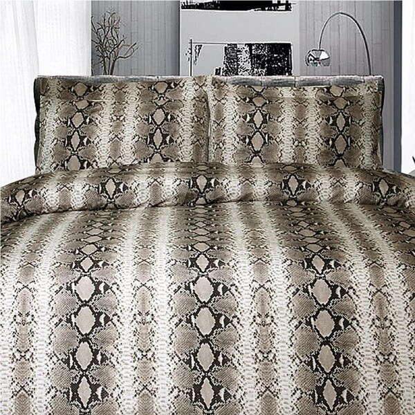 Big Sleep Snake Skin Chocolate Quilt Cover Set Double