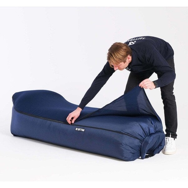 Formula Sports Inflatable 175cm Softybag Outdoor Camping Bed w/ Cover Navy Blue