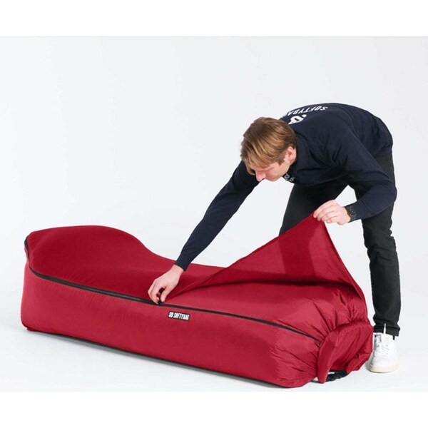 Formula Sports Inflatable 175cm Softybag Outdoor Camping Bed w/ Cover Chilli Red