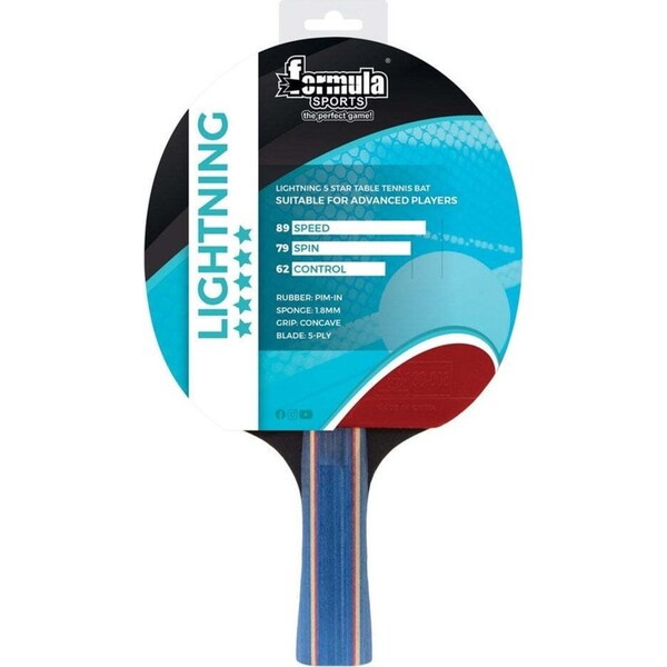 Formula Sports Lightning Table Tennis Game Bat/Racket Ping Pong Game 5 Star