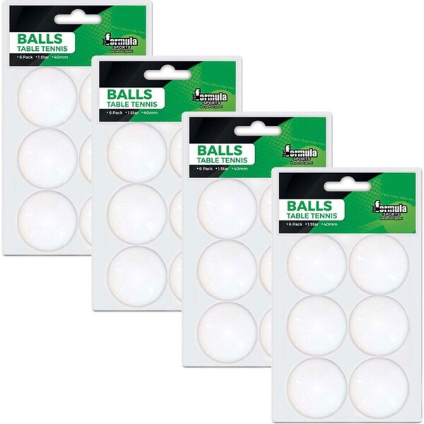 24pc Formula Sports 40mm Table Tennis Balls Set Ping Pong Game Training White