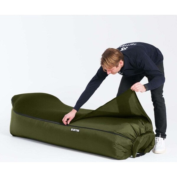 Formula Sports Inflatable 175cm Softybag Outdoor Camping Bed w/Cover Olive Green