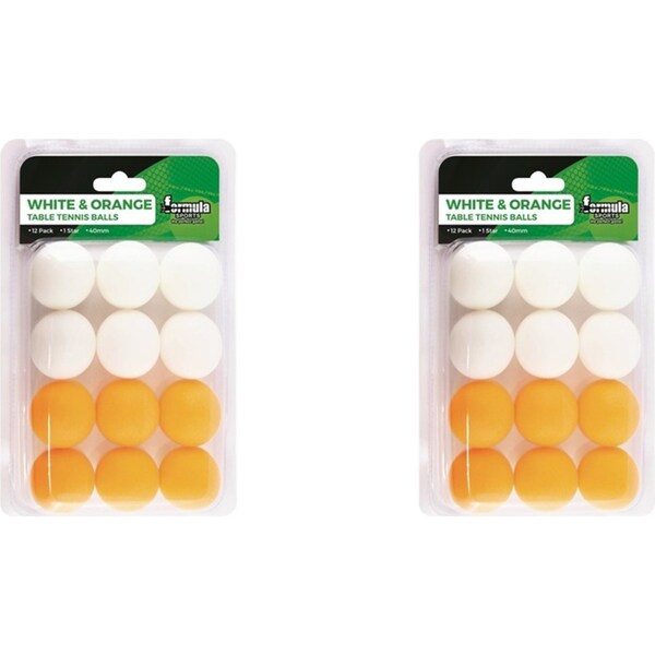 24pc Formula Sports 4cm Table Tennis Balls Training/Practice Game White/Orange