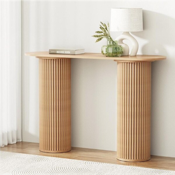 115CM Artiss Console Table Oval Pine Blake