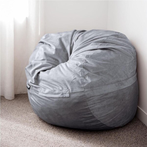 The Joey, Memory Foam Children's Bean Bag Chair / Pod (80 x 80cm) (Light Grey)