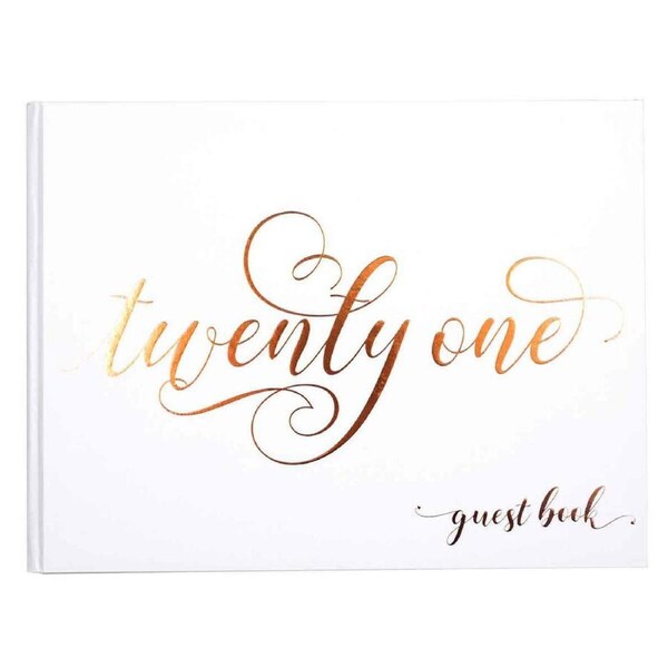 Rose Gold 'Twenty One' Birthday Guest Book