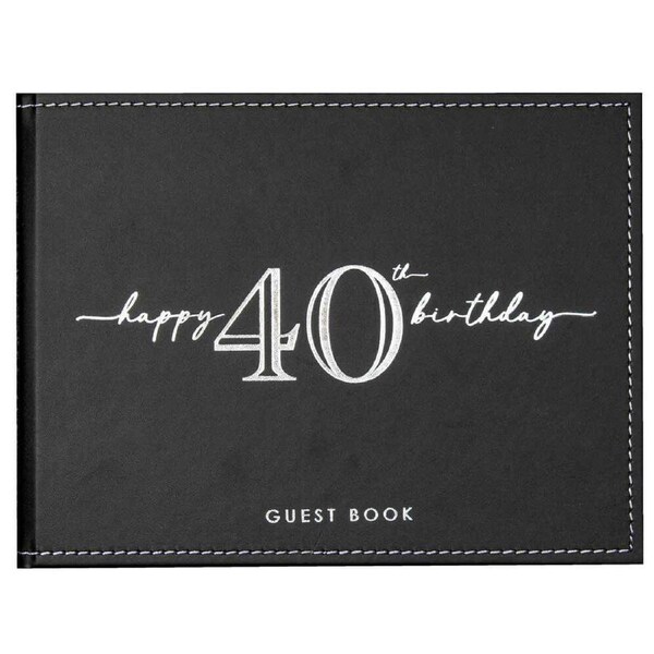 Silver & Black 40th Birthday Guest Book