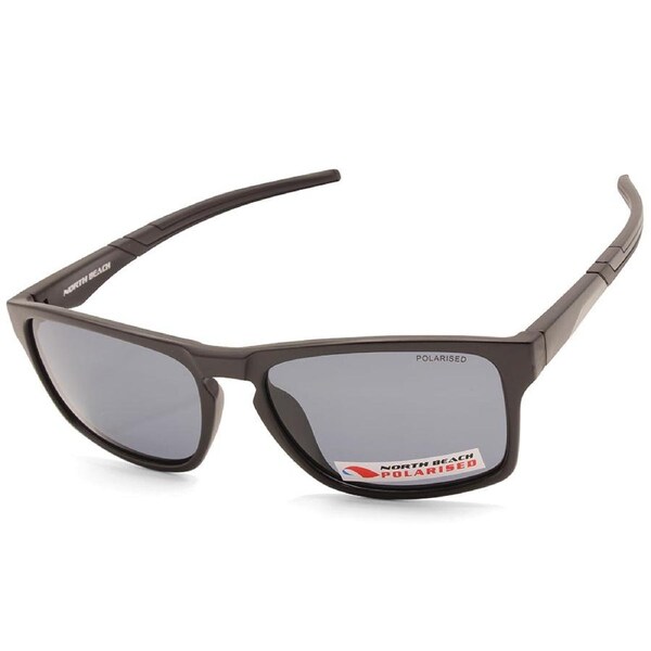 North Beach Humpy Satin Black/Grey Unisex Polarised Sunglasses