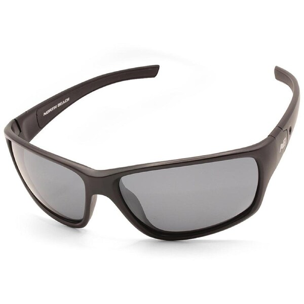 North Beach Gooper Satin Black/Grey Flash Mirror Men's Polarised Sunglasses 70731