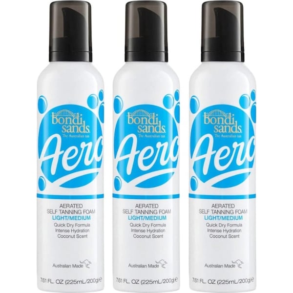 3 x Bondi Sands Aero Self Tanning Foam Light/Medium 225mL