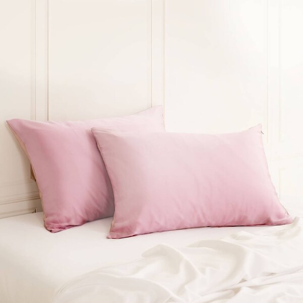 Royal Comfort Mulberry Silk Hypoallergenic Pillowcase Twin Pack Lilac