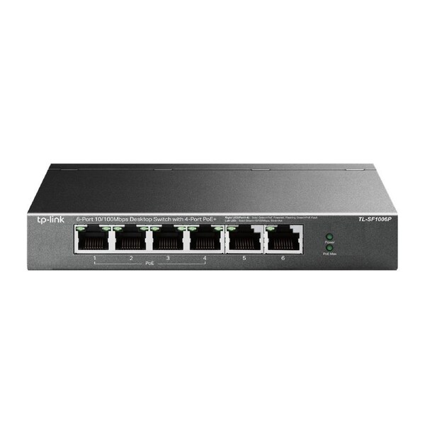 TP-Link TL-SF1006P 6-Port 10/100Mbps Unmanaged Desktop Switch with 4 Port PoE+