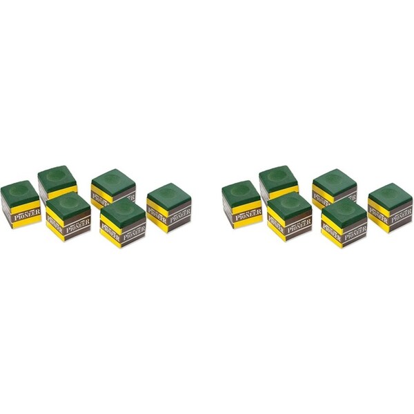 12pc Formula Sports Pioneer Cue Chalk Snooker/Billiard Accessory Square Green