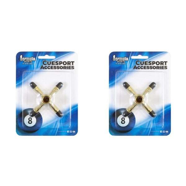 2x Formula Sports Cue Stick Tip X Rest/Snooker Pool Head Protector Brass