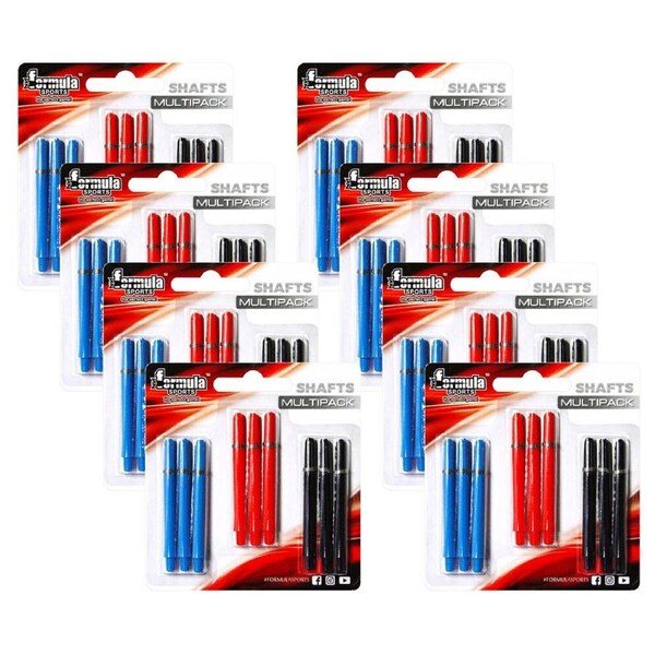 24pc Formula Sports Nylon Dart Ring Grip Shafts Accessory Medium 48mm Assorted