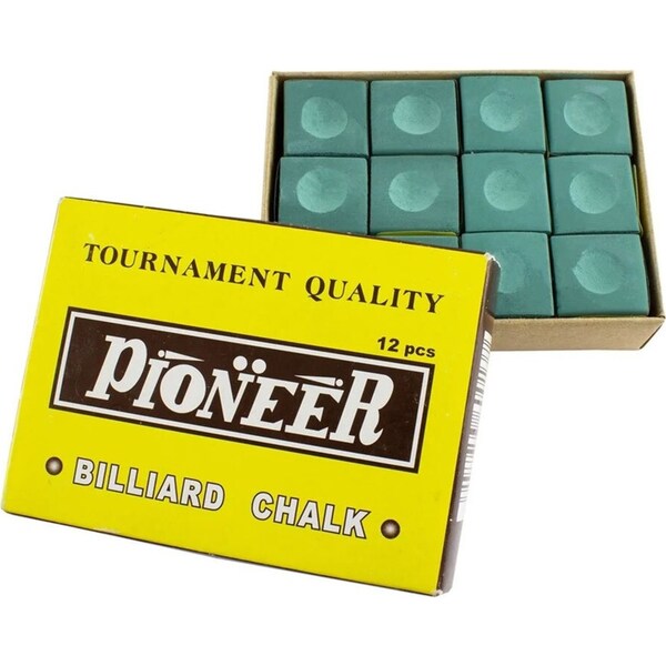 12PK Formula Sports Pioneer Cue Chalk Snooker/Billiard Accessory Square Green
