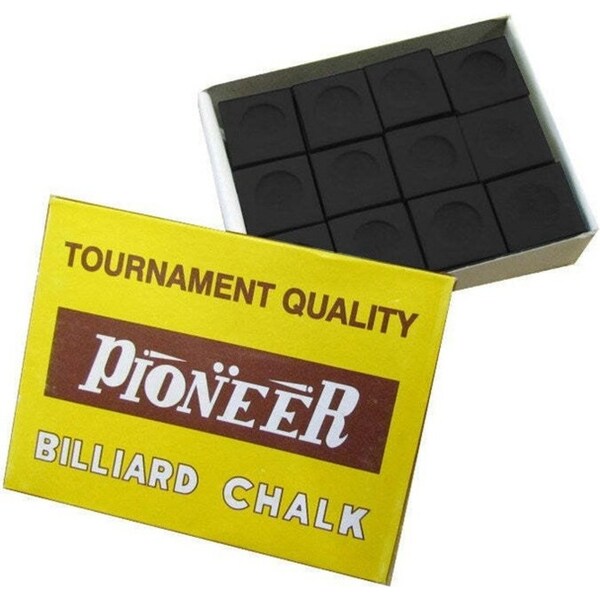 12PK Formula Sports Pioneer Cue Chalk Snooker/Billiard Accessory Square Black
