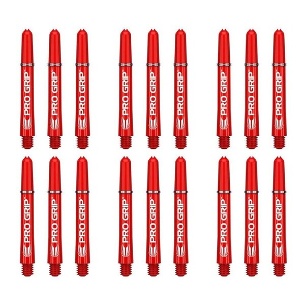 18pc Target Pro Grip Nylon Shaft Dart Flight Stem Game Accessory Short Red