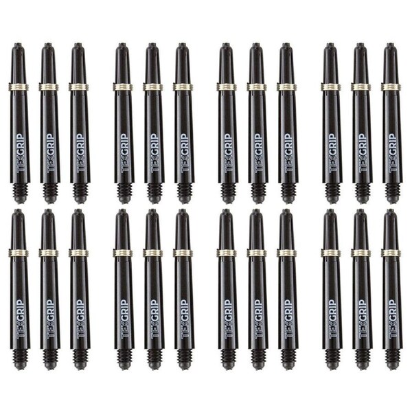 24pc Formula Sports Tex Grip 30mm Nylon Shafts Dart Game Accessory Short Black
