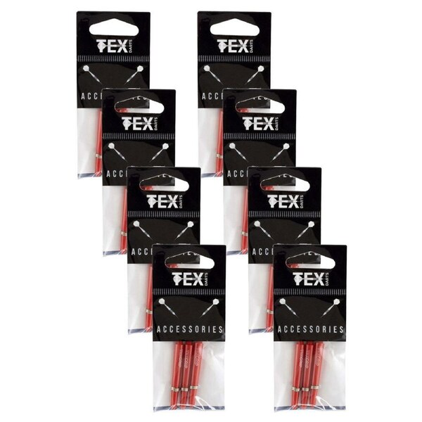 24pc Formula Sports Tex Grip 35mm Nylon Shafts Dart Accessory Intermediate Red