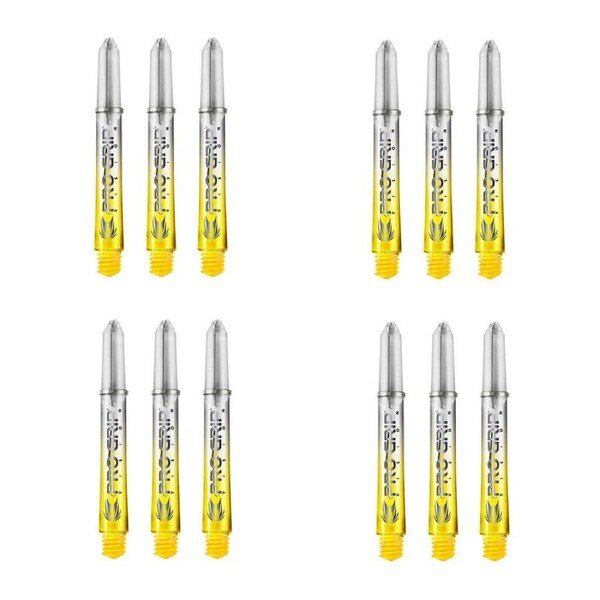 12pc Target Pro Vision Polycarbonate Shaft Dart Game Accessory Medium Yellow